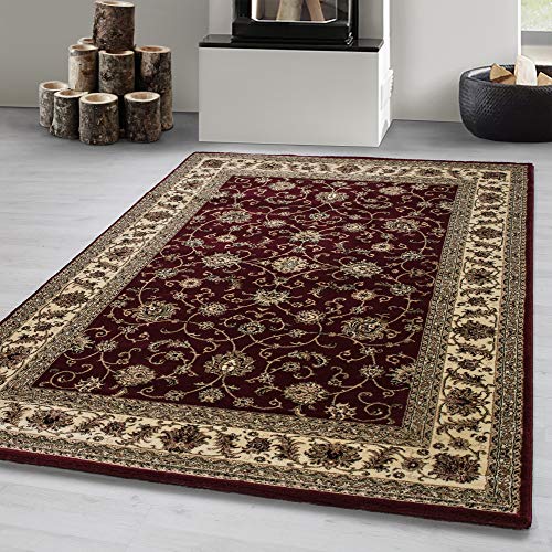 Carpetsale24 Teppich Wohnzimmer Traditioneller Orientalisch Design Rot 80 x 150 cm - Kurzflor...