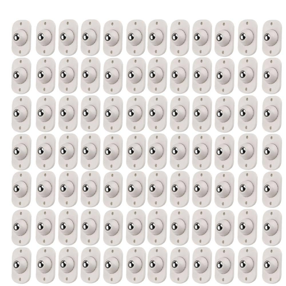 12-100 Stück Räder für Möbel, Edelstahlrolle, selbstklebende Möbelrolle, Zuhause, stark tragendes Universalrad, 100 Räder, 45 x 28 x 14 mm