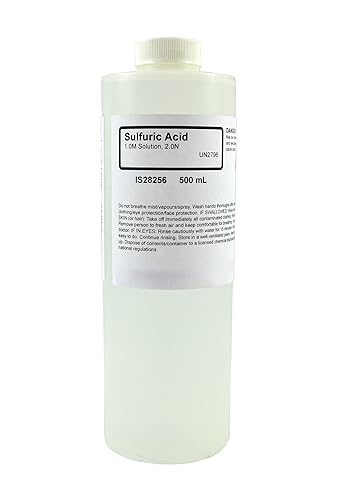 ALDON Innovating Science Solución de ácido sulfúrico 2.0N, 1.0M (5.23%), 16.9 fl oz (16.9 oz) - The Curated Chemical Collection