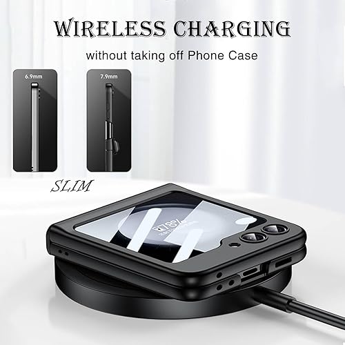 Miniatura 5 de Funda protectora delgada para Samsung Galaxy Z Flip 5, protección de bisagra, protector de pantalla integrado, carga inalámbrica, a prueba de