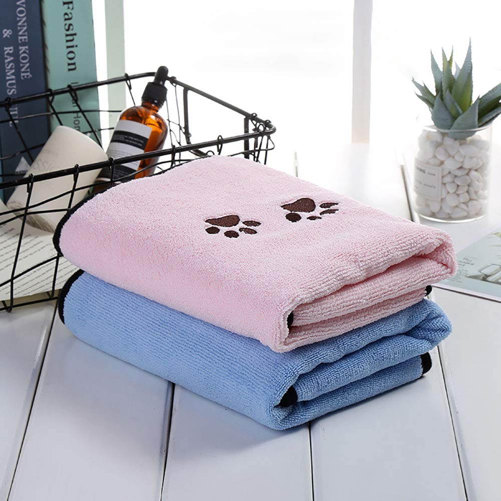 Serviette pour Animaux, Serviette de Bain pour Chien Soft Touch Super Absorbant Cat Séchage Serviette en Microfibre Patte Imprimée