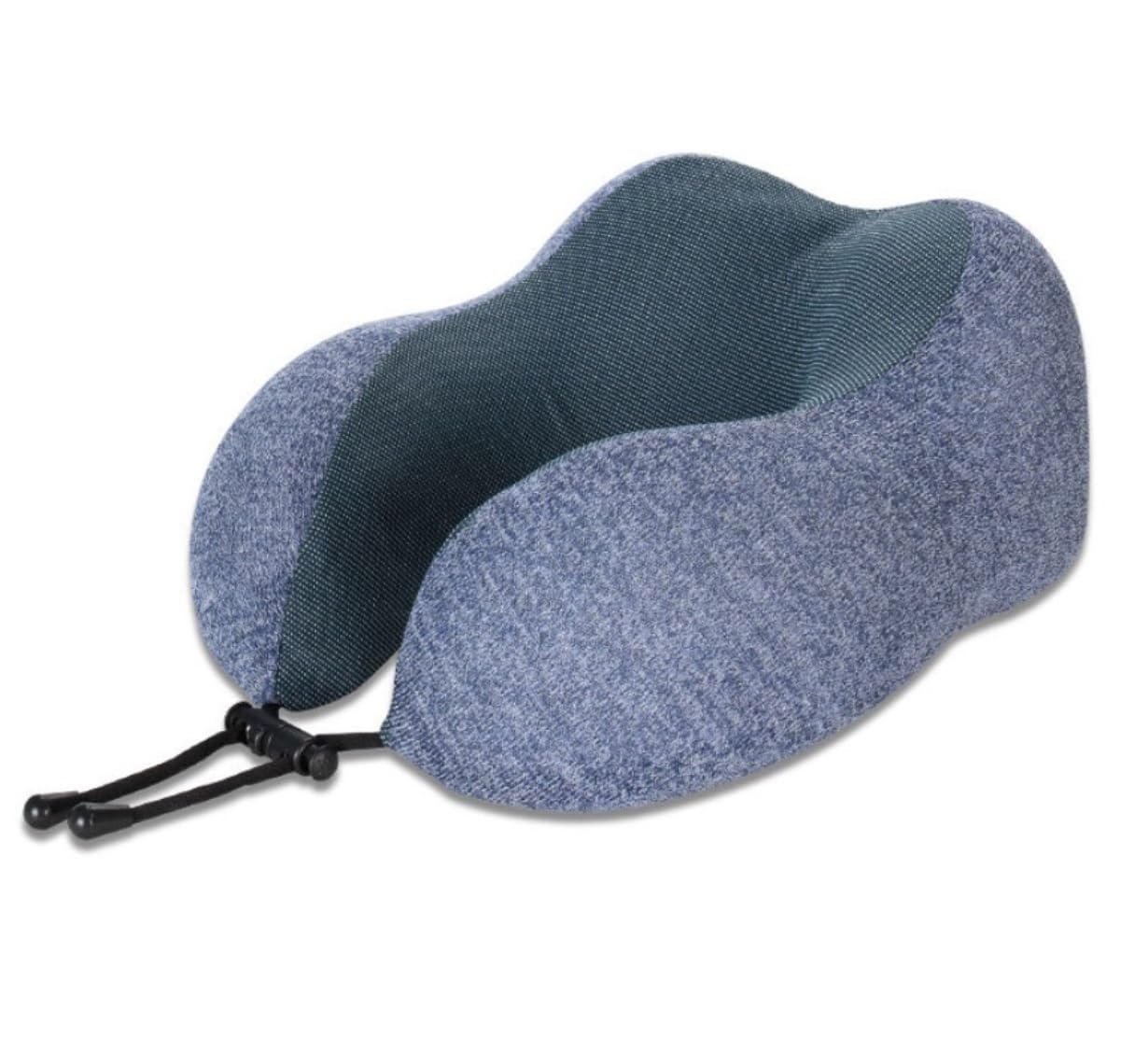 BJfhRH Travel Essential Flight Pillow Memory Foam Travel Neck Pillow Adjustable Knitted For Airplane Car Sleeping Rest(Blue)