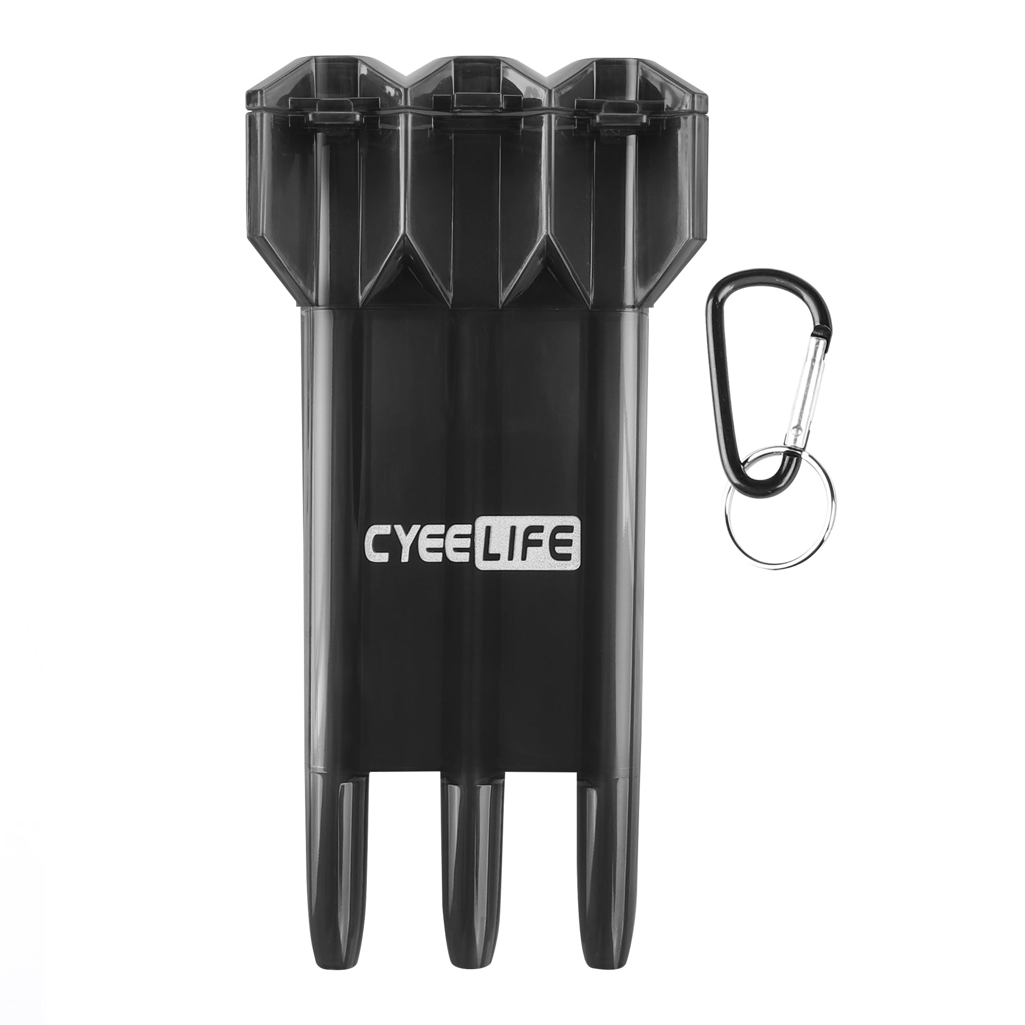 CyeeLife Dart Case - Set von 3 Dartpfeilen mit integriertem Flug- und Schaftsystem, Aufbewahrungsbox (Schwarz)