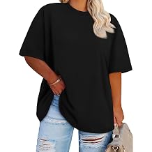 Plus Size Tops Casual Oversized Tshirts for Women Loose Fit Crew Neck Blouses Summer Basic Tees 2026