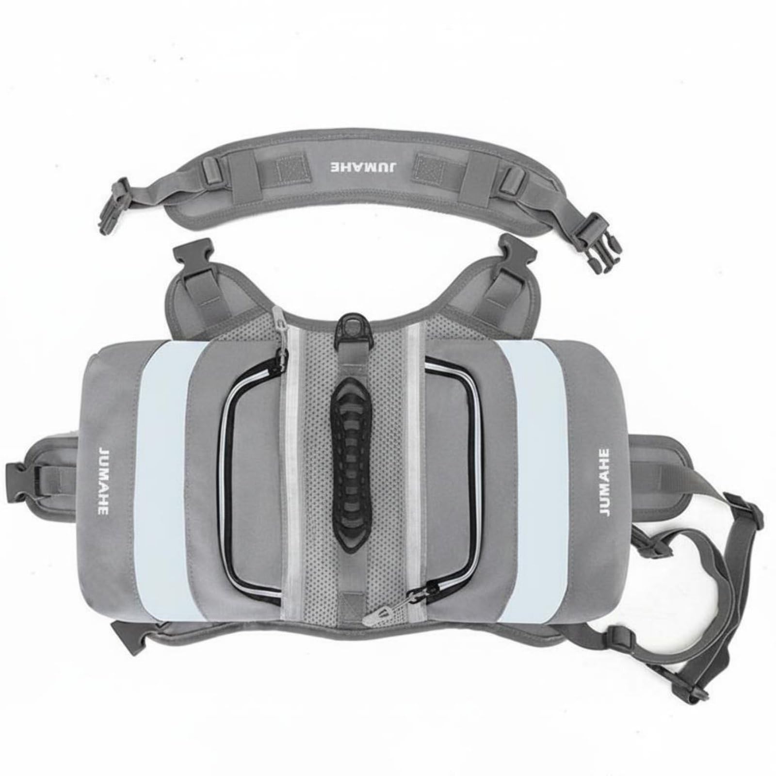 Breathable Mesh Dog Backpack Adjustable Straps Dog Hiking Pack Reflective Strips Pet Supplies Top Handle for Large Dogs, Outdoor, Travel, Camping, Gray|Sporting Goods | Outdoor Sports | E-image-30