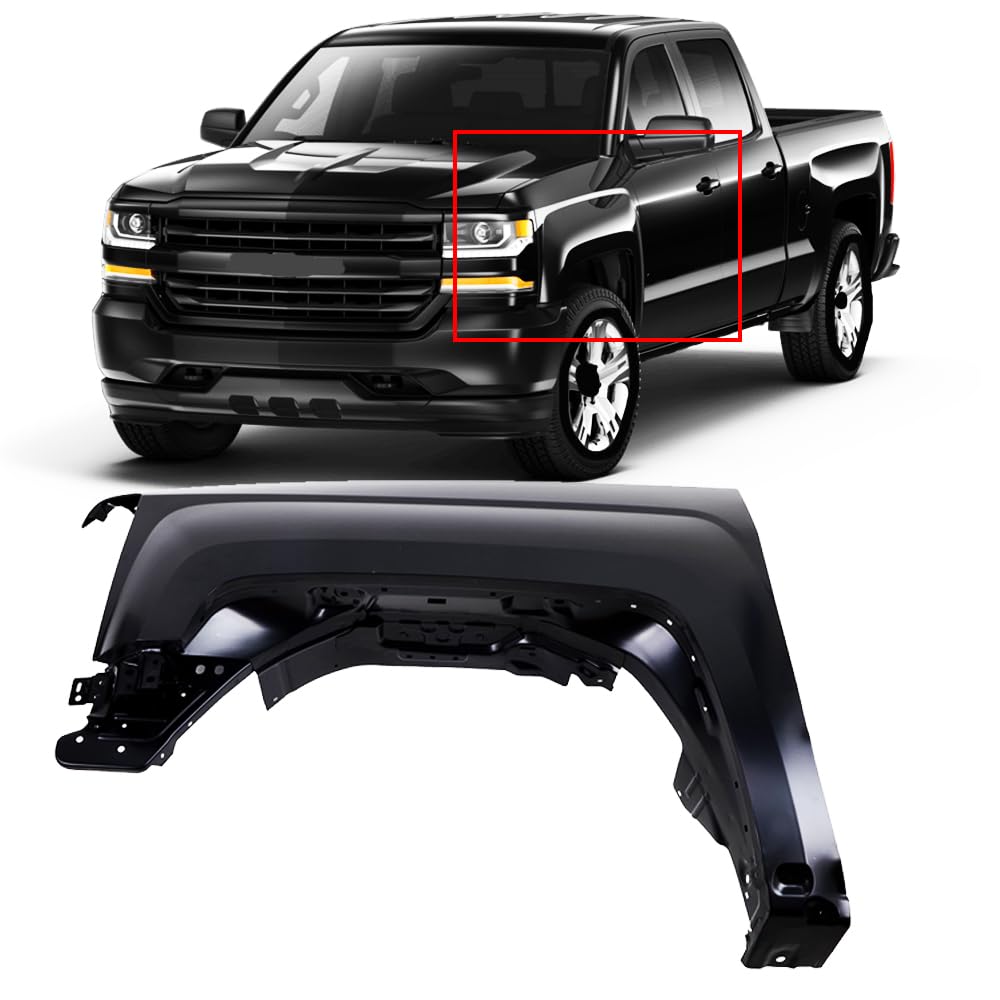 CAREONLINE Front Driver Left Side Fender Compatible With 2014-2018 Chev-rol-et Silverado 1500&2015-2019 Silverado 2500/3500 HD, Steel Primed OEM: 23303551 GM1240385