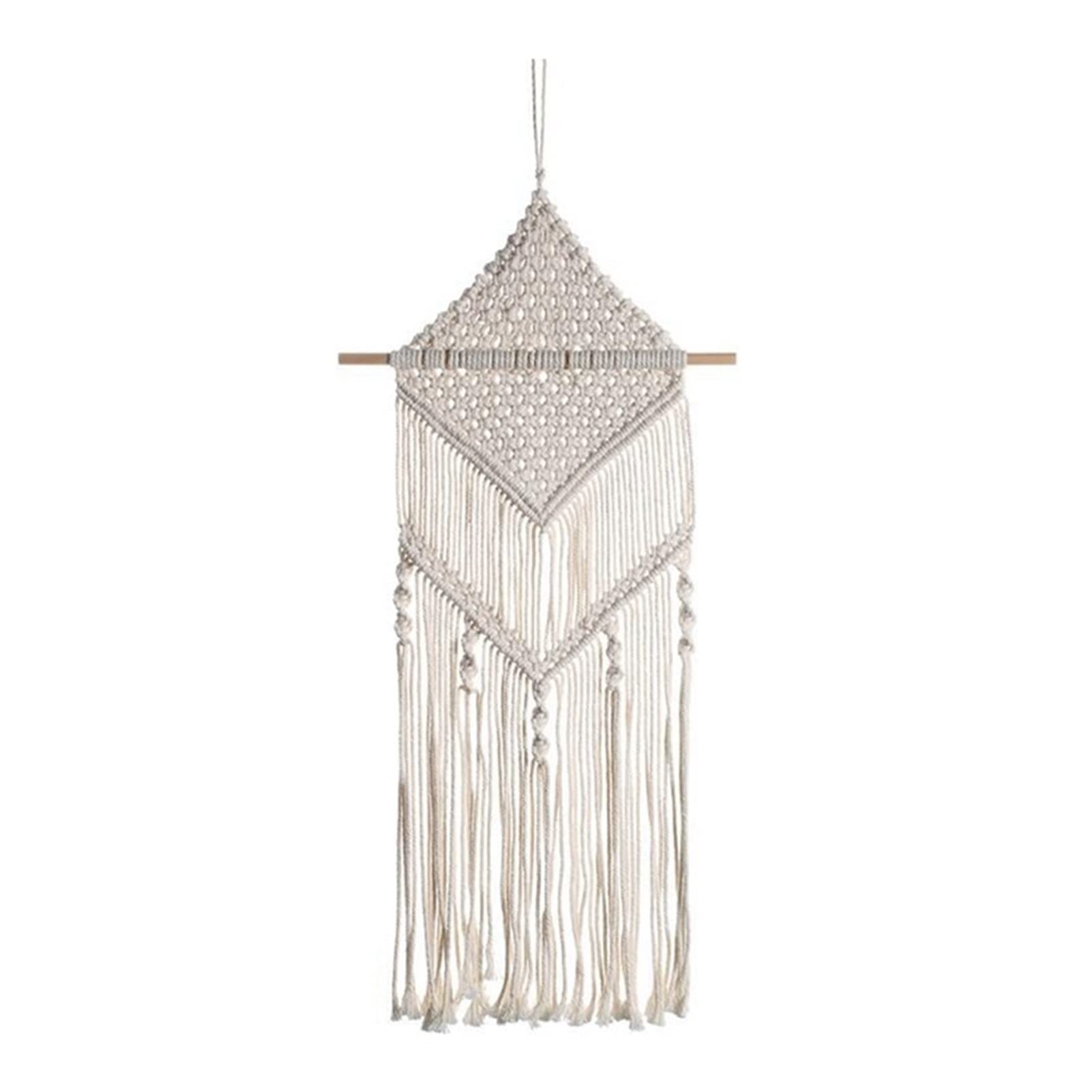 SERENEPEAK Tapestry Macrame Wall Hanging Tapestry Bohemian Tassel Leaves Wall Tapestry Wall Decor