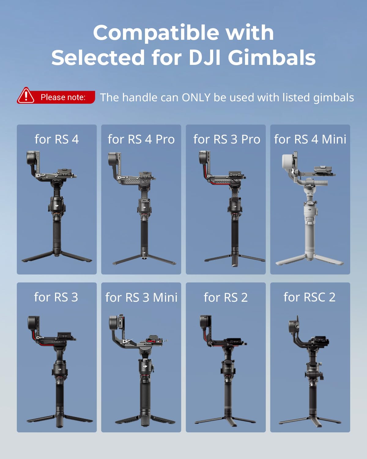 SMALLRIG RS 4/RS 4 Pro Poignée Réglable pour DJI RS 4 / RS 4 Pro/RS 3 Mini/RS 3 / RS 3 Pro/RS 2 / RSC 2/ RS 4 Mini, Load 6 kg, Poignée Ergonomique pour Prises de Vue en Contre-Plongée