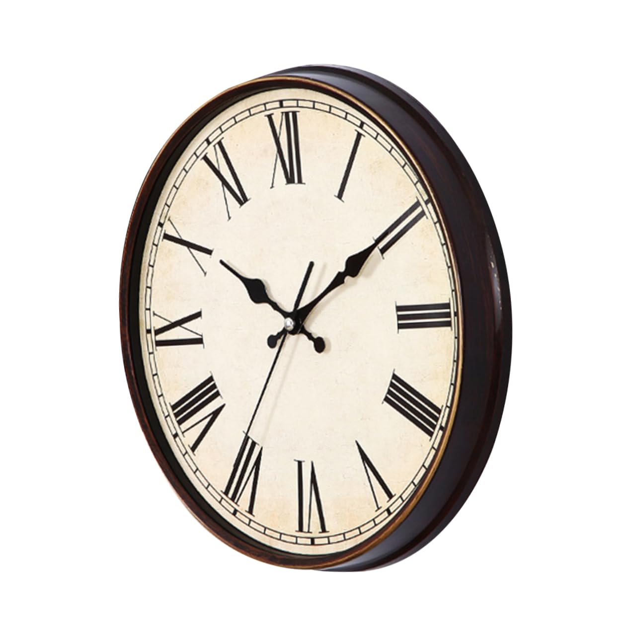 Horloge murale silencieuse à grands chiffres romains pour un salon design et calme