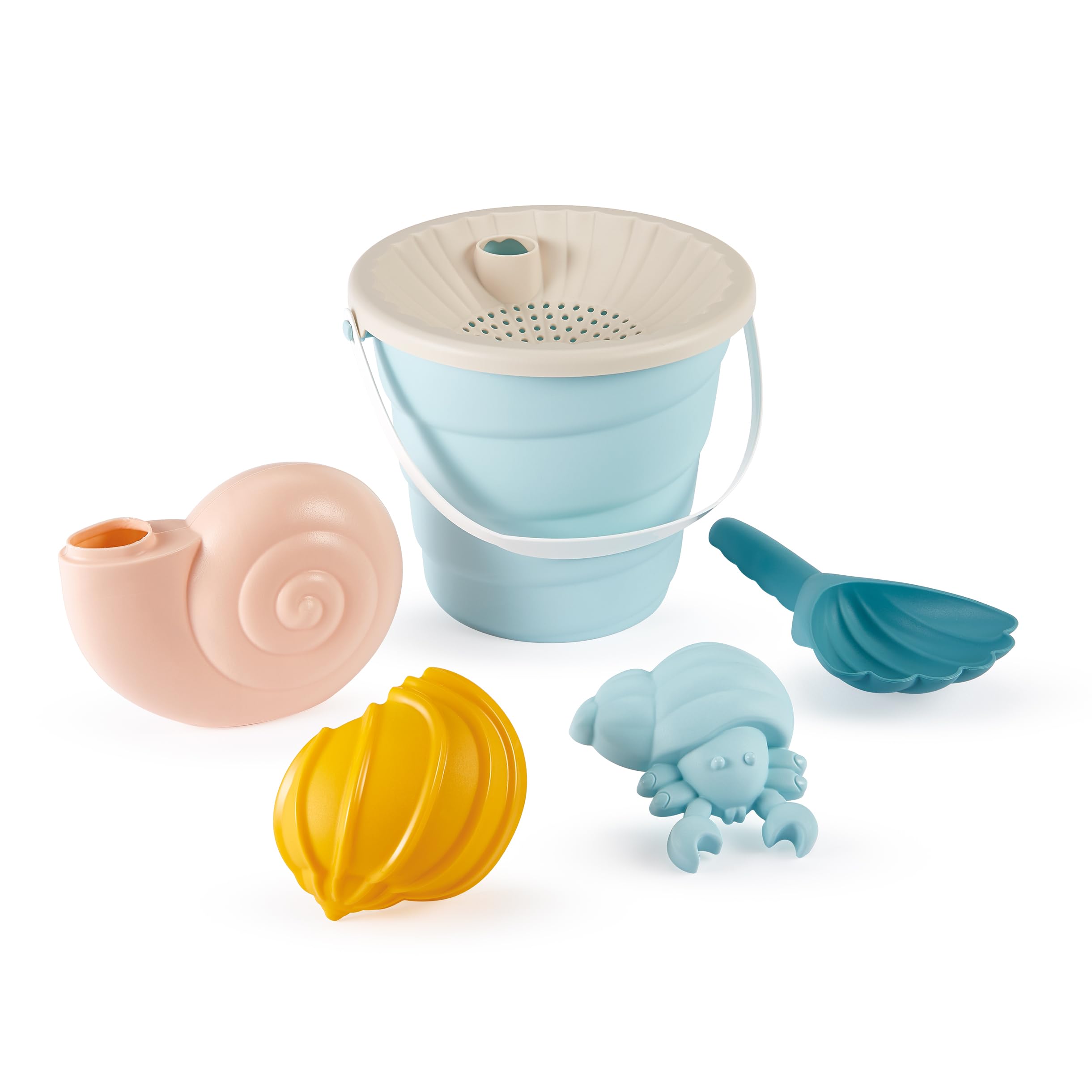 Cubo De Playa Ecoiffier 12 Cm – Set De 5 Piezas Con Regadera, Rastrillo Y Pala – Juguete De Arena Para Niños De 1+ Años