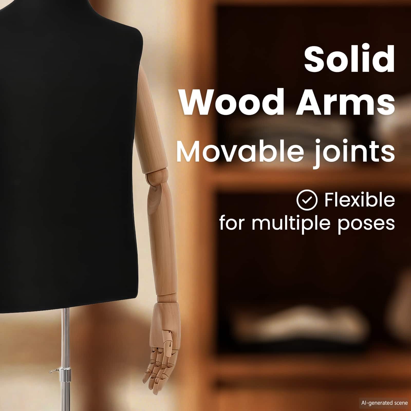 vidaXL Verstellbarer Mannequin 170-218 cm mit Standfuß Männlich PP