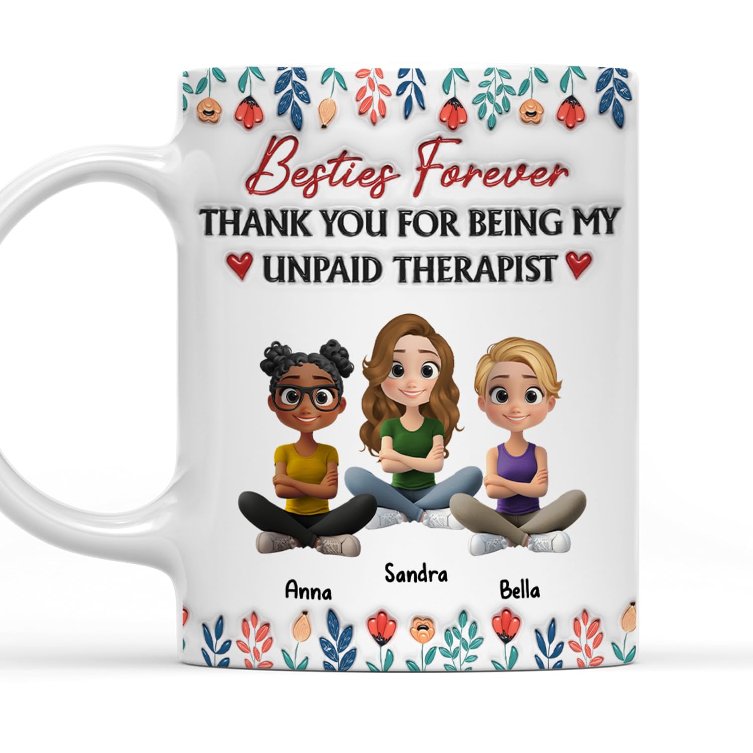 KVelpro Taza Con Texto En Inglés "Thank You For Being My Unpaid Therapist" (Thank You For Being My Unpaid Therapist), Taza De Té Con Texto En Inglés "Thank You For Being