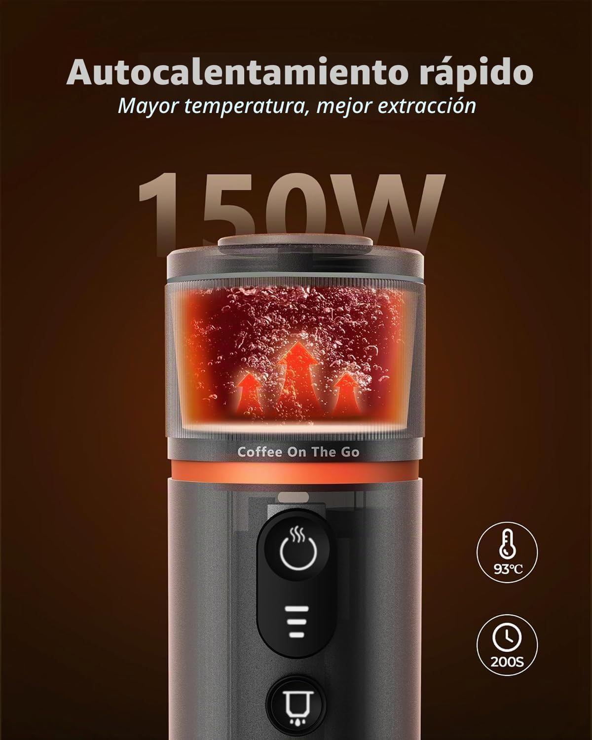 CONQUECO Máquina de café expreso portátil – Cafetera eléctrica de viaje con batería – para 12 V coche y camión y camping – Compatible con la cápsula Nespresso y la cápsula L'or