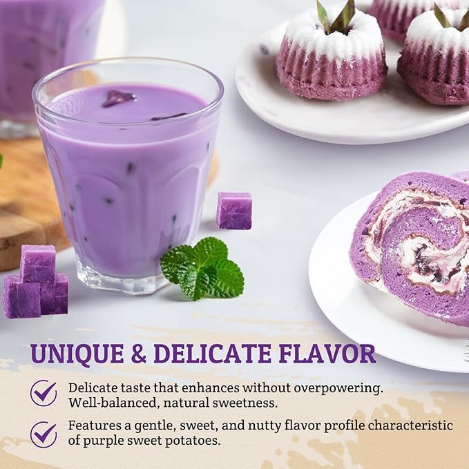Image of 52USA Purple Sweet Potato Powder, 8oz (227g) |100% Natural Food Coloring, Rich Anthocyanin, Gluten-Free&Vegan Flavoring Powders, Purple Potato Powder for Baking, Smoothies, Desserts, Resealable Bag