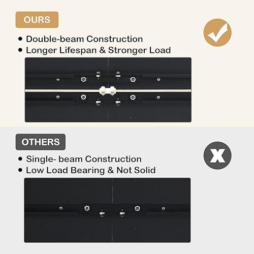 Miniatura 5 de Escritorio eléctrico de pie ajustable de 55 pulgadas de altura con soporte para tazas y soporte para auriculares, estación de trabajo ergonómica de