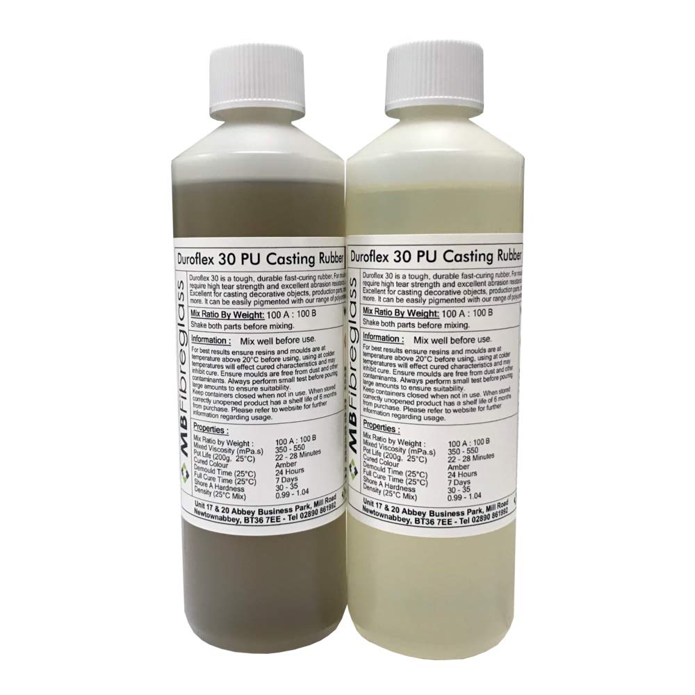 Polycraft ( Mb Fibreglass ) Duroflex 30 Polyurethane Liquid Casting Rubber 1Kg Kit