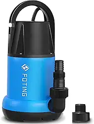 FOTING Bomba de depósito 3/4HP bomba de água submersível limpa/suja, 3500 GPH, bomba utilitária termoplástica, portátil, bomba de água de transferência para piscina, jardim, lago, porão com cabo de