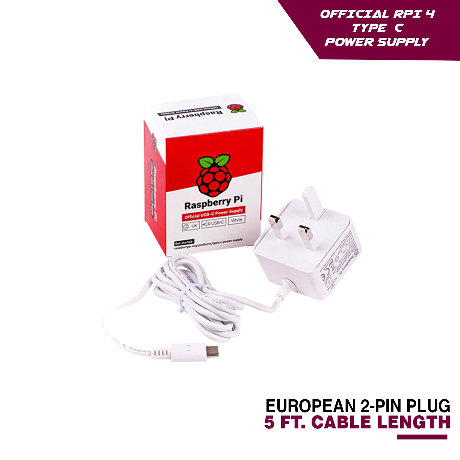 Sb Components - Kit Raspberry Pi 4 con BreadPi e libro di formazione (Raspberry Pi 4, custodia protettiva, alimentatore, cavo micro HDMI e scheda MicroSD da 32 GB) Custodia trasparente. 2 GB di RAM