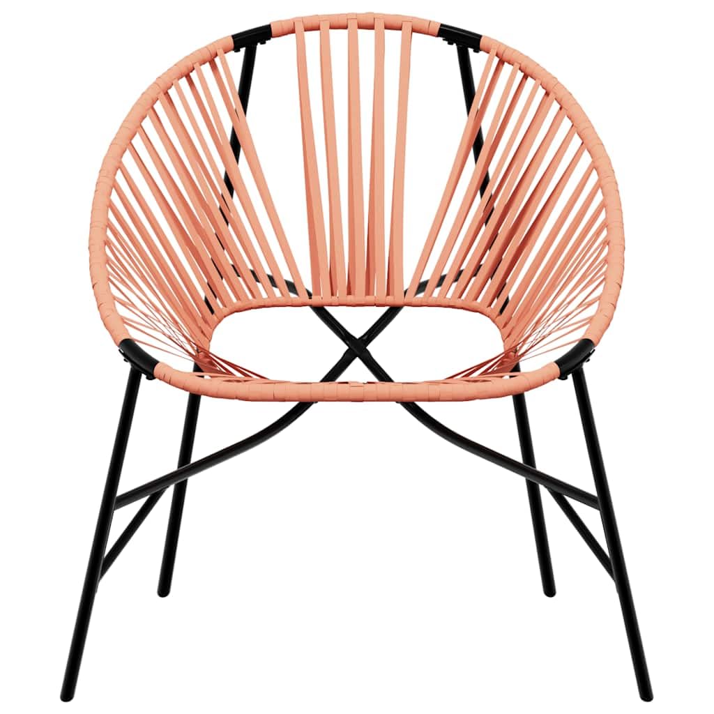 Générique Sedia Uovo da Giardino Nero e Arancione in Resina Intrecciata Poly Rattan con Telaio Acciaio, Poltrona Esterna Confortevole con Schienale e Braccioli