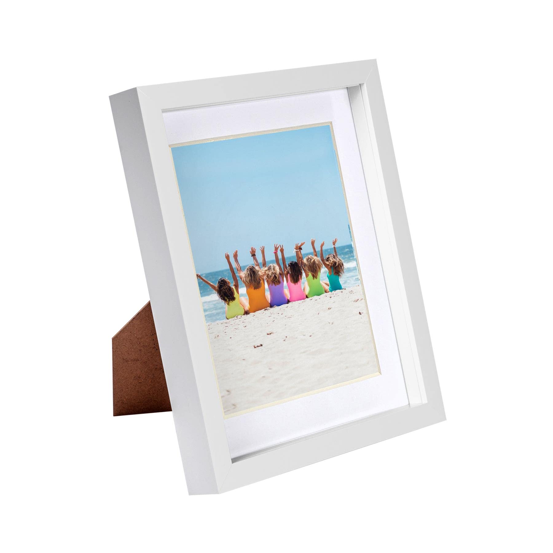 Nicola Spring 8" X 10" White 3D Box Photo Frame5" X 7" MountWhite from B&Q