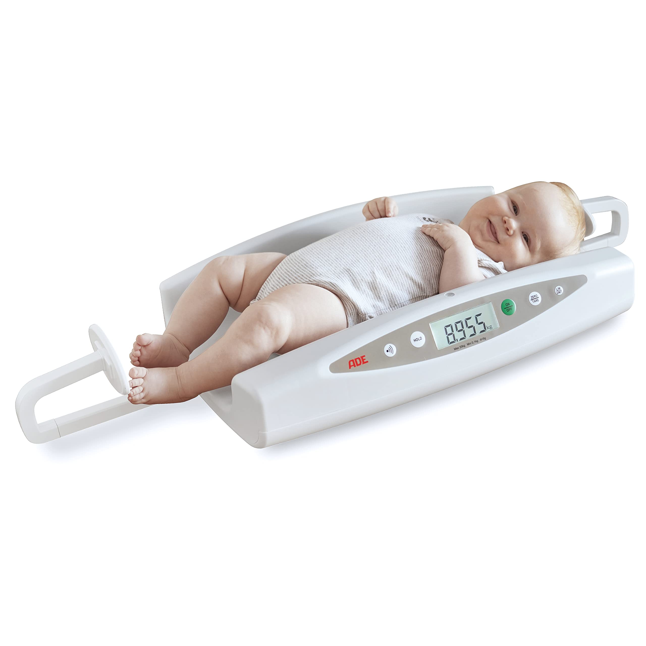 ADE M118000-01 Bilancia Pesaneonati Professionale digitale con altimetro integrato 20 kg Classe III, Garanzia Italia 24 mesi