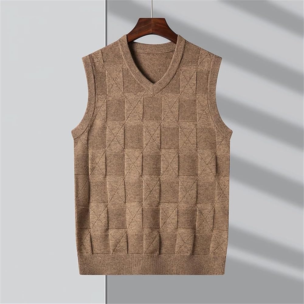 メンズウェア EMBLEM V-NECK KNIT VEST - BROWN EMBLEM V-NECK KNIT VEST - BROWN