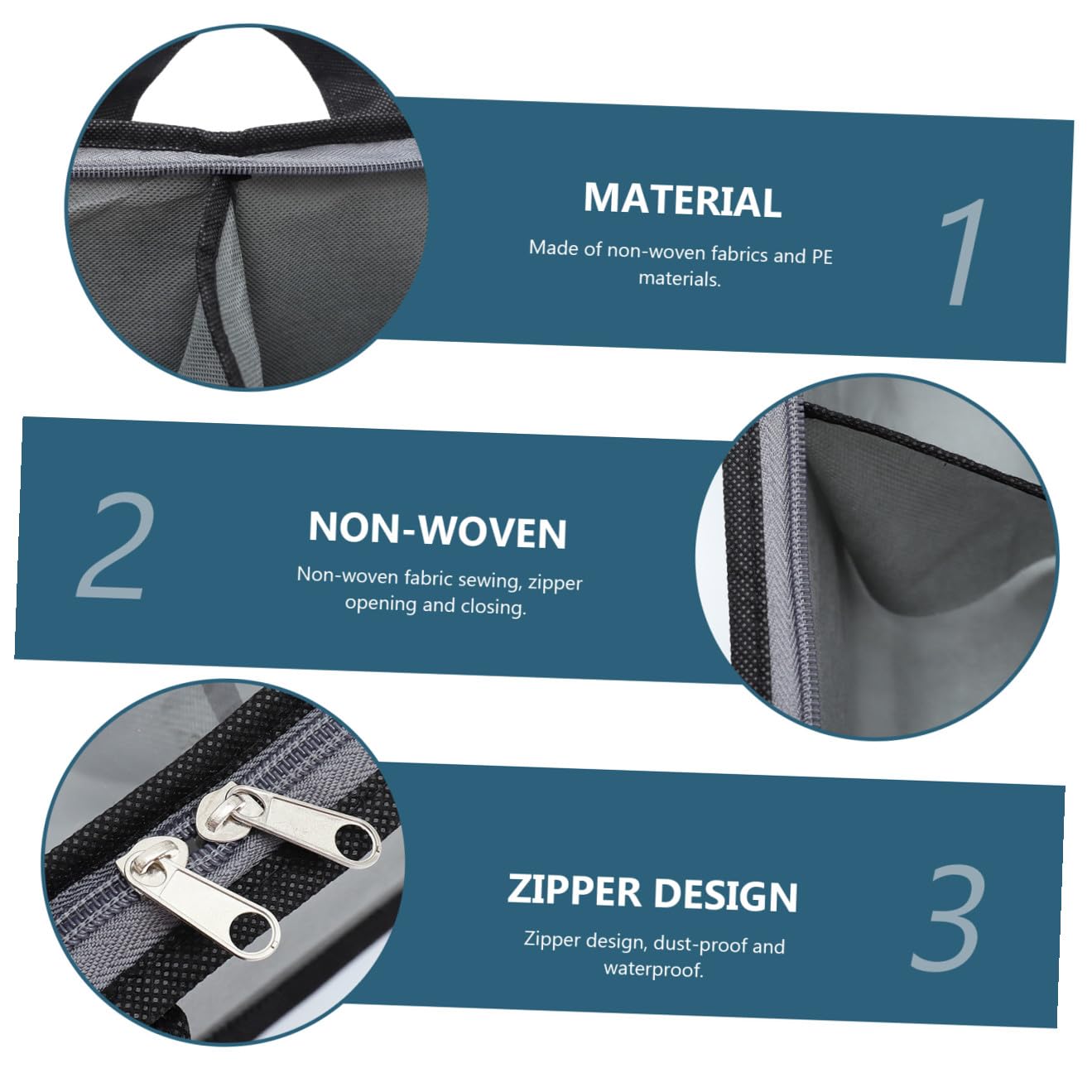 Contenedor Para Guardar Zapatos Transparente 12 Compartimentos Tela No Tejida Con Cremallera Almacenamiento Bajo Cama Gris Almacenamiento Plegable Para Hogar