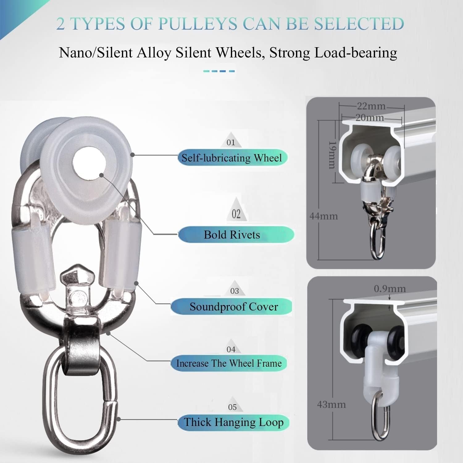 Sistema de barras de cortina y rieles de aluminio para montaje en techo, rieles de cortina y accesorios para ventanas corredizas de ducha, cortinas de caravana, soluciones divisoras de habitaciones