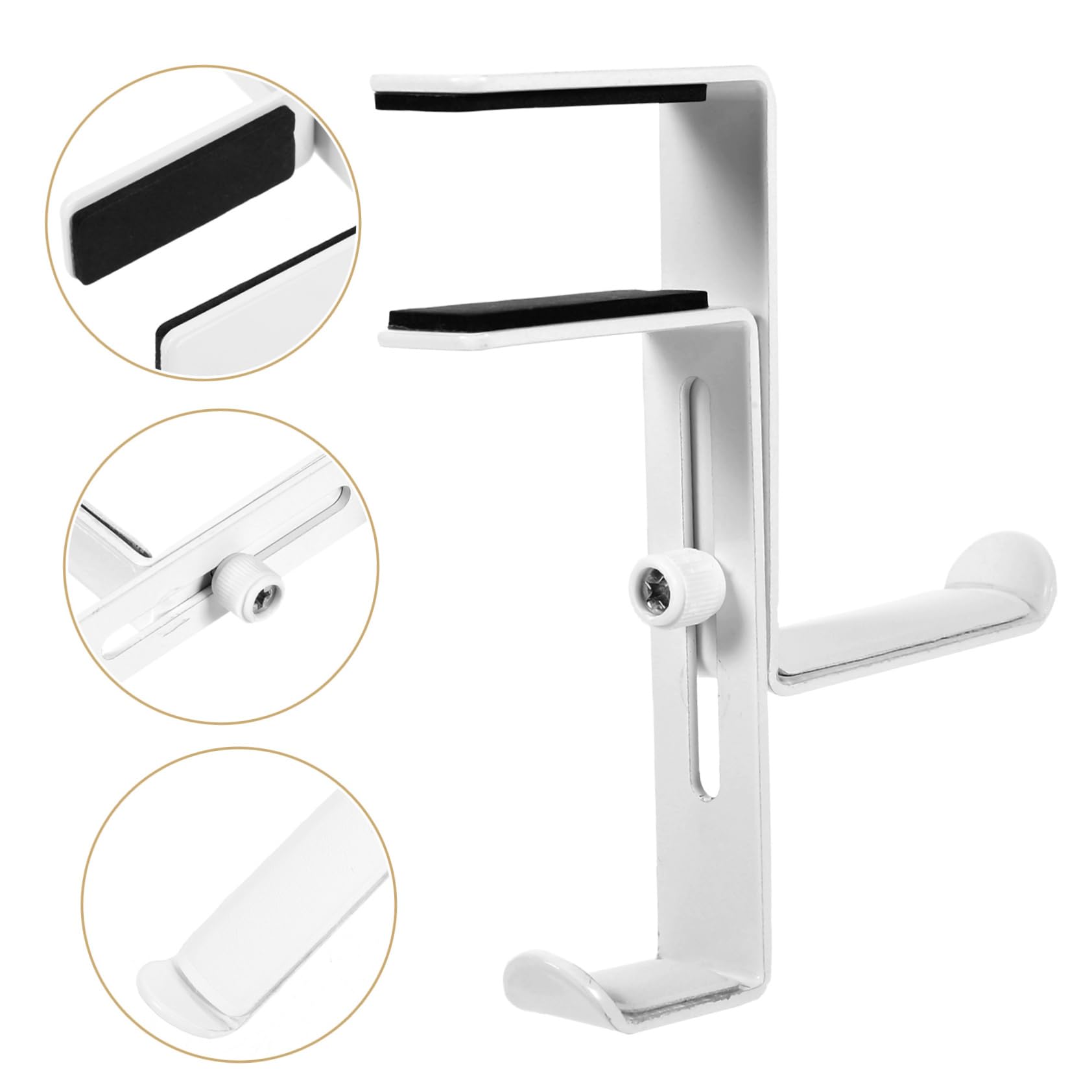 jojofuny 3pezzi Gancio Per Cuffie Regolabile Metallo Da Scrivania Installazione Senza Perforazione Supporto Elegante Per Headset e Auricolari Compatibile Con Diverse Di Tavolo