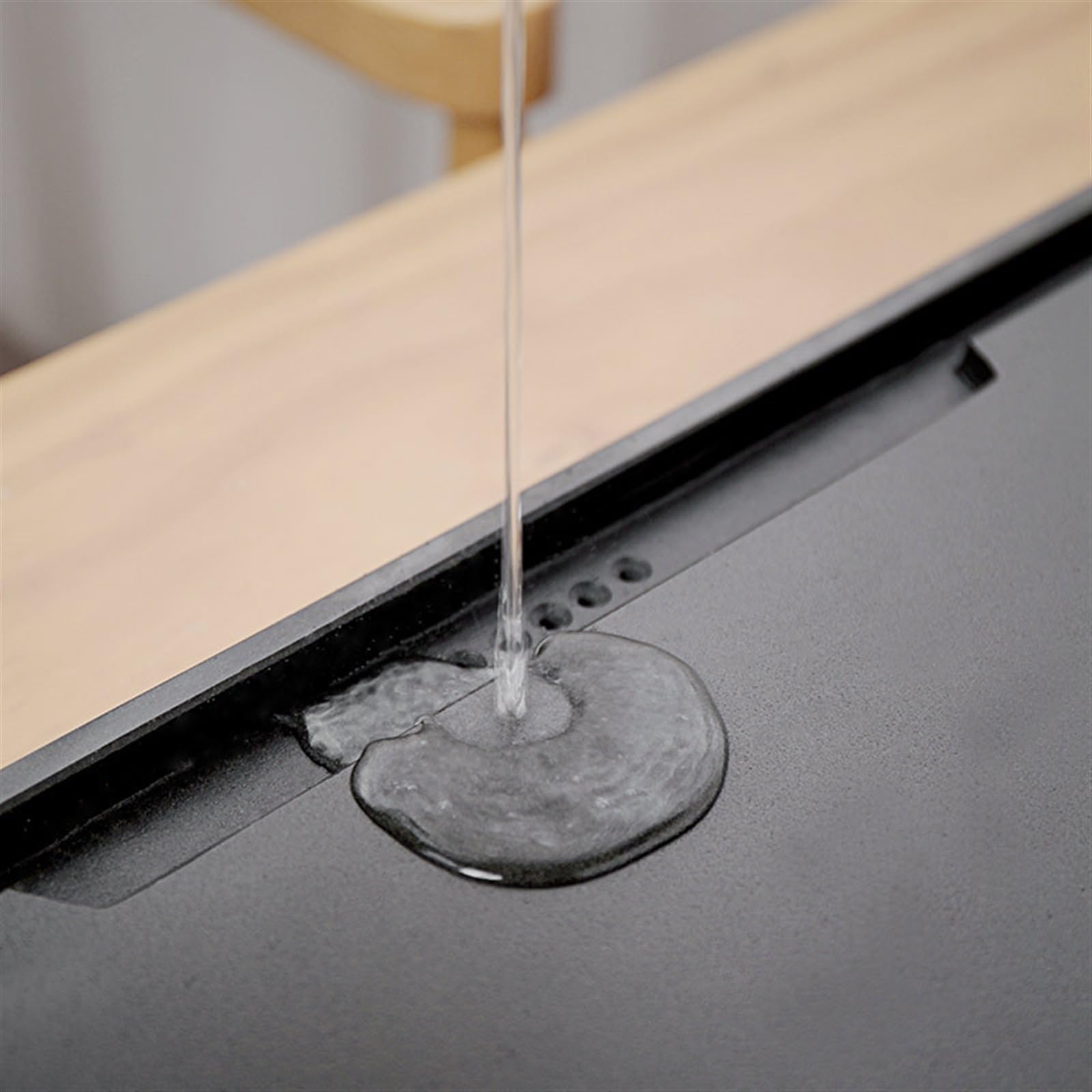 Bandejas De Té Para Servir Bandeja de té de ebonita Natural, juegos de té de kungfú for sala de estar moderna y sencilla for el hogar, mesa de té integrada de escritorio de mar de té Bandeja De Té Gon