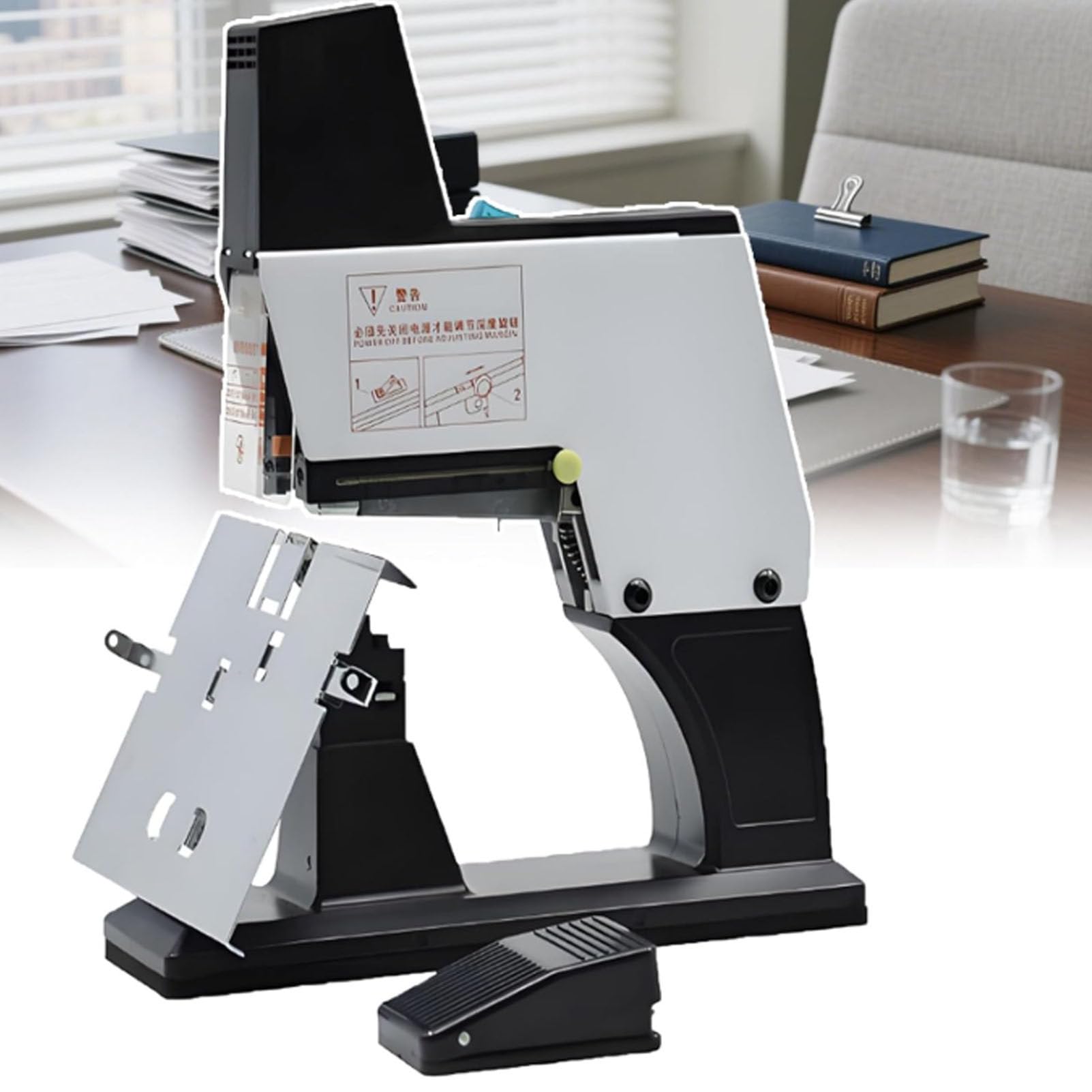 Rilegatrice cucitrice elettrica professionale, cucitrice automatica piatta e a sella, cucitrice per opuscoli formato A3 per impieghi gravosi, macchina per piegare e rilegare la carta (singola)