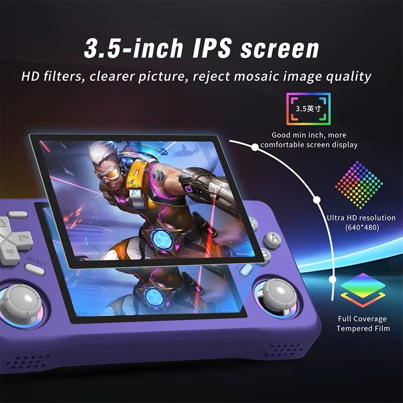 Miniatura 3 de Old Arcade Consola de juegos portátil retro - Sistema Linux de código abierto, pantalla de laminación completa de 3.5 pulgadas, más de 18000 juegos