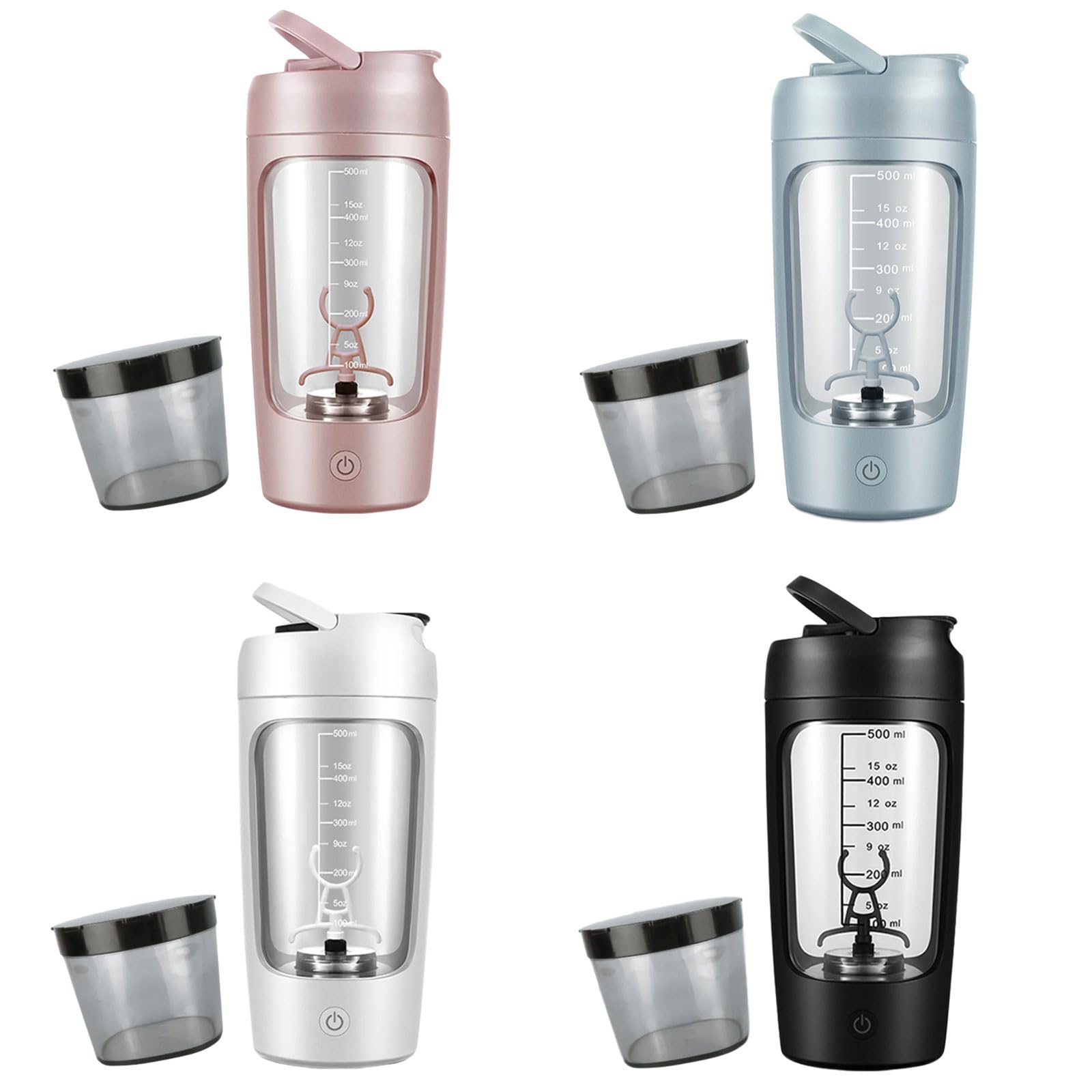 Morain Shaker électrique avec compartiment à poudre 650 ml Shaker Protein Shake rechargeable pour protéines
