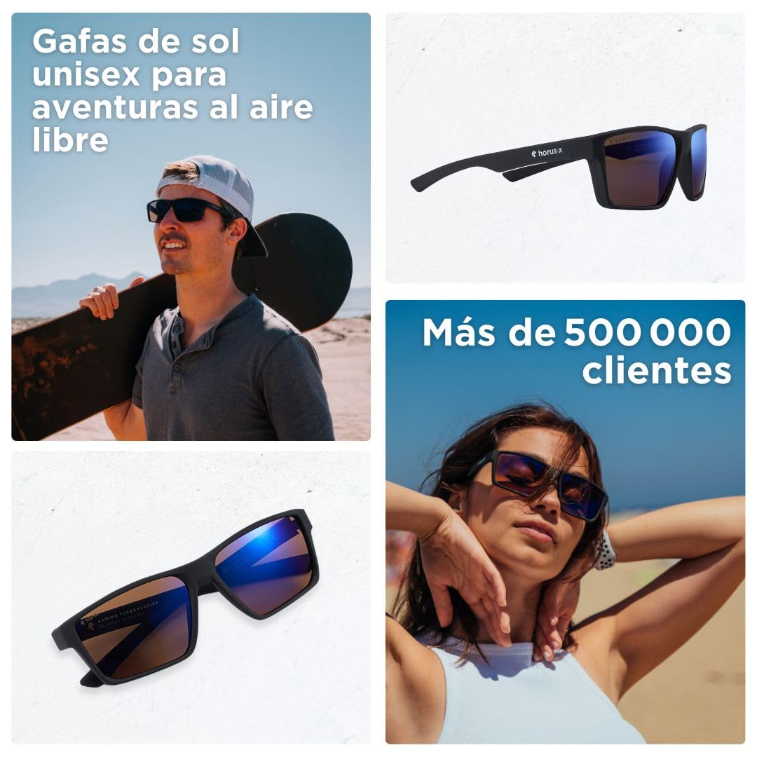 Horus X • Gafas Luz Azul Hombre Mujer | Gafas Filtro Luz Azul para Pantalla Anti Fatiga & Migraña Ocular | Gafas de so