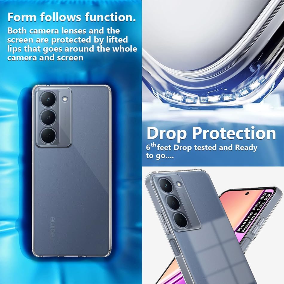 Image of COVERBLACK Soft Rubber Case Back Cover for Compatible Model with Realme Narzo 80x 5G - Transparent
