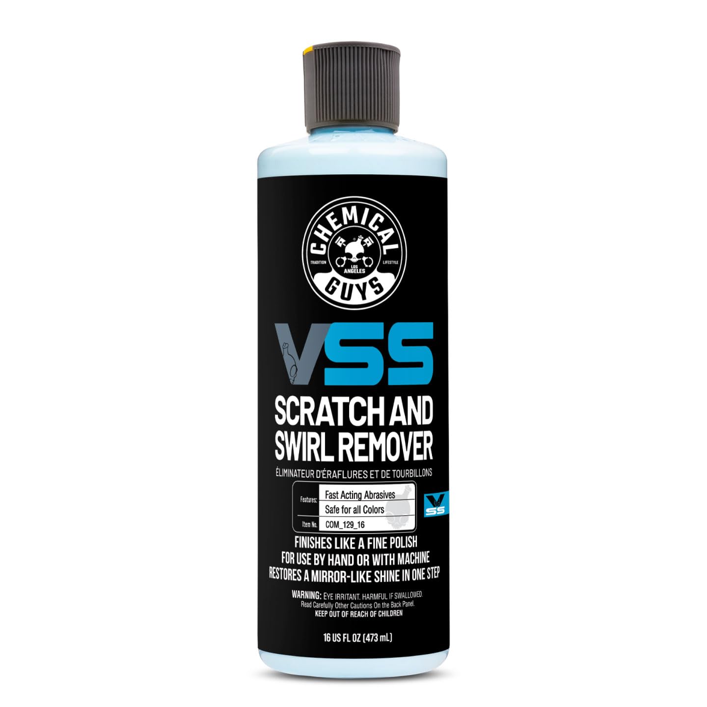 Chemical Guys VSS One-Step Scratch & Swirl Remover for Cars Trucks SUVs - Restore Paint Gloss Fast 16oz