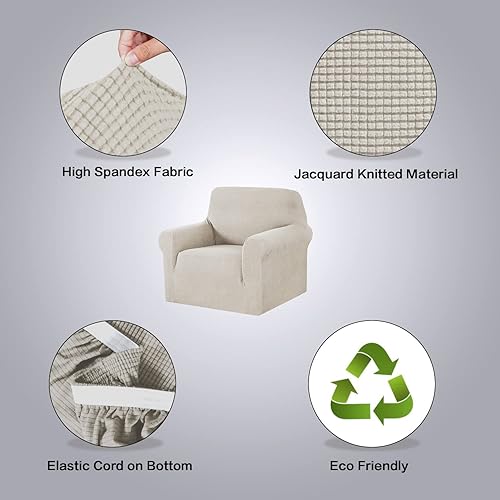 Miniatura 3 de H.VERSAILTEX Fundas para silla, funda para silla, protector de muebles de alta elasticidad, 1 pieza funda para sofá o silla de estar, tela de