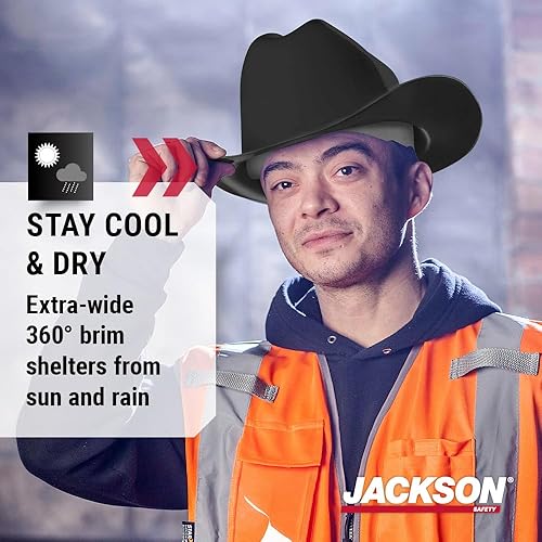 Miniatura 9 de JACKSON SAFETY Western Outlaw Cowboy Hardhat, marrón