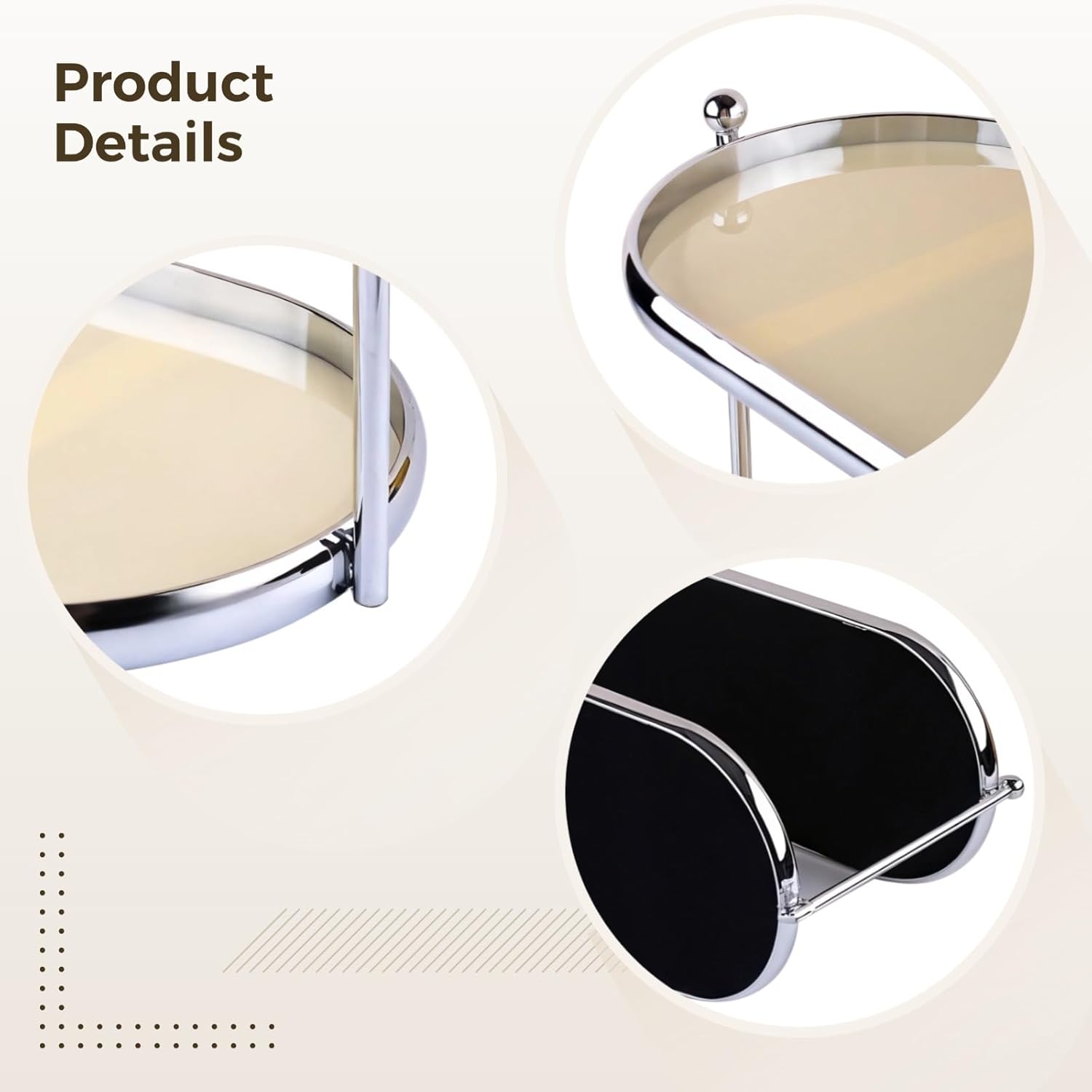 2 Tier Perfume Organizer, Stainless Steel Frame with Clear Acrylic Trays, Vanity Countertop Storage Shelf for Makeup, Skincare, Fragrance Bottles, Bathroom Dresser Display Rack, 12.6 x 5.3 x 6.7 in