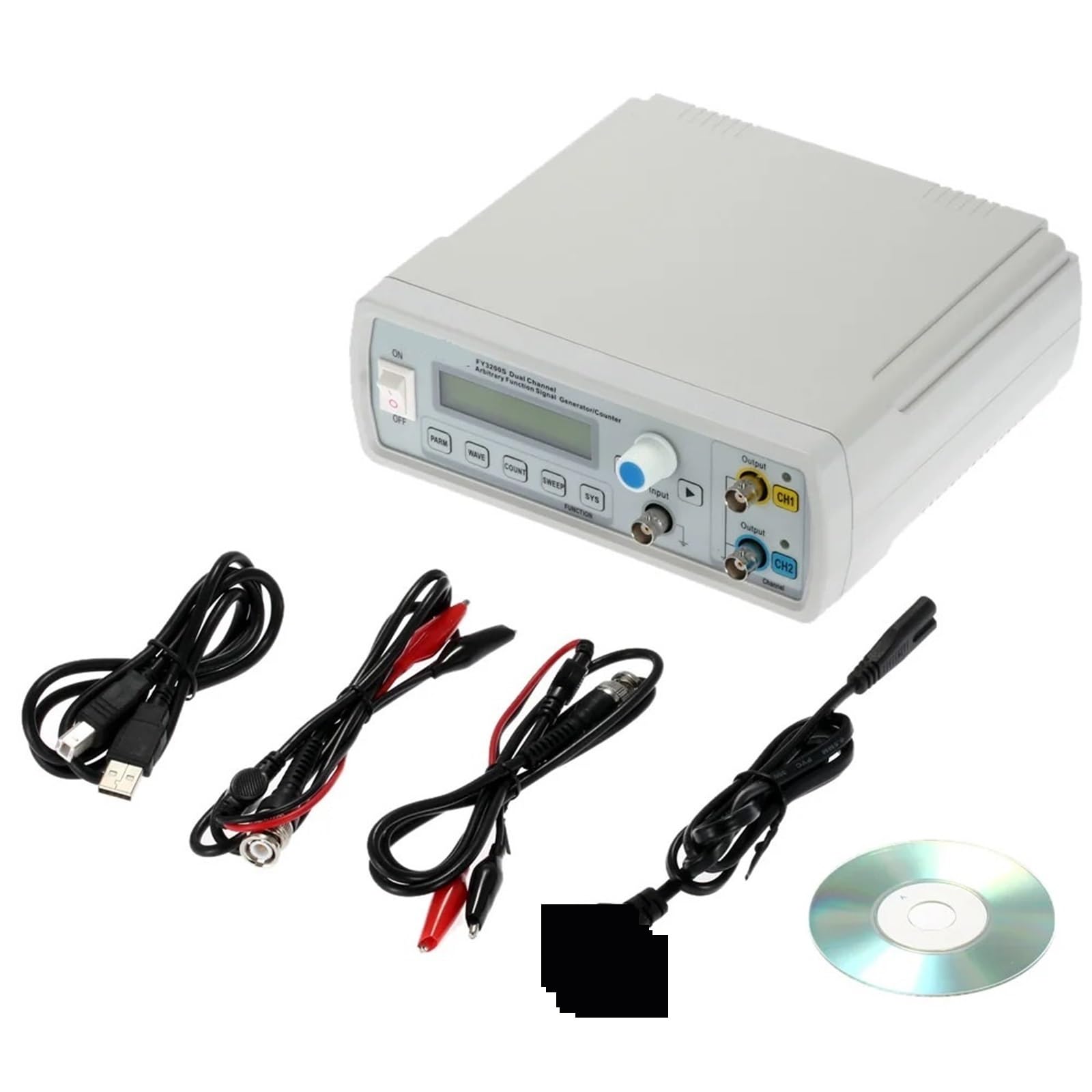 VCHICS Digitaler DDS-Funktionsgenerator, zweikanaliger 12-Bit-Sinuswellengenerator mit 250MSa/s und 24MHz beliebiger Wellenform/Pulsfrequenzsignalgenerator Für Elektroprojekte(Kitchen Treasure)