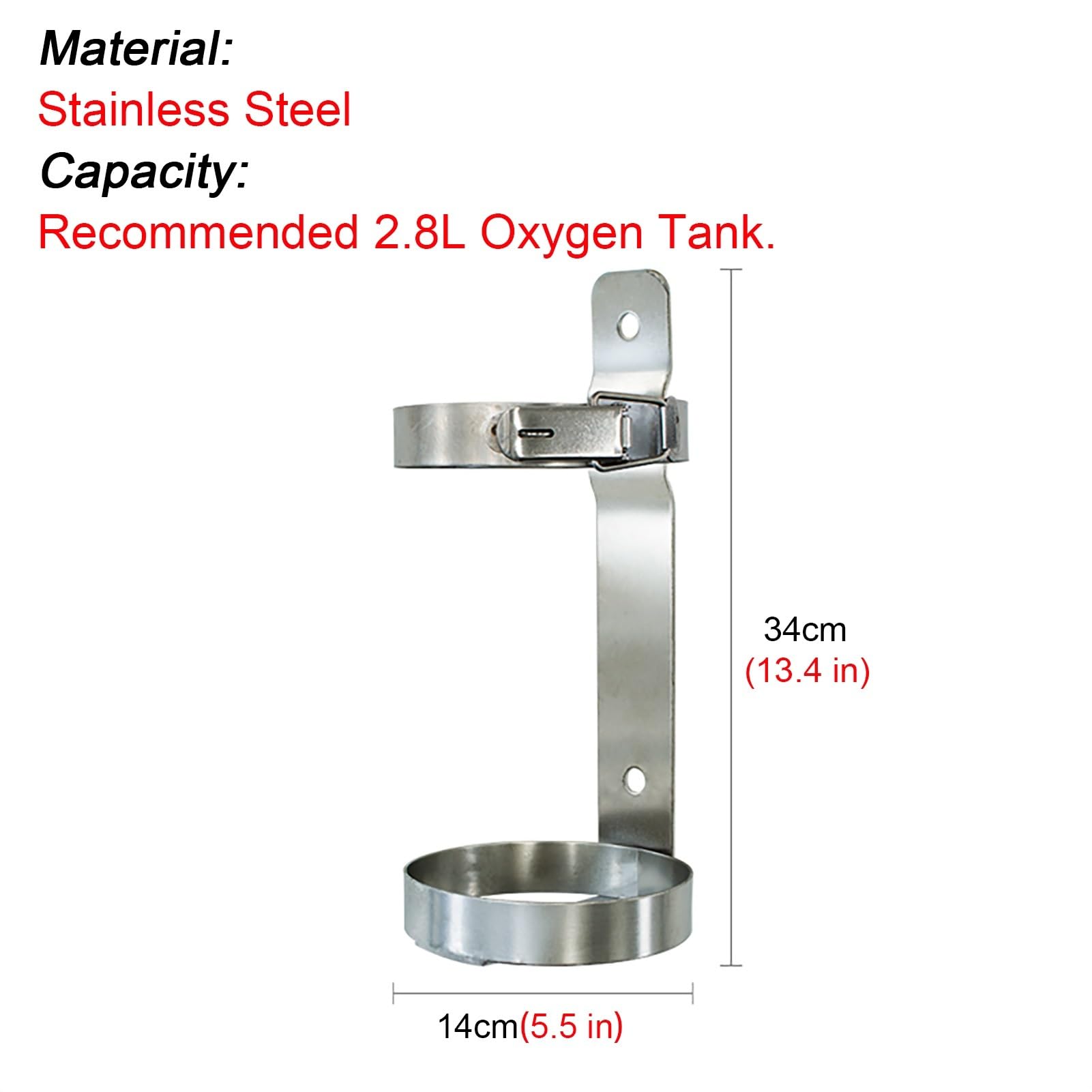 Portabotellas de Oxígeno Soporte Bombona de Gas de Soldadura con Hebilla de Seguridad, Estante Organizador Bombonas Gas para Montaje en Pared, Estante Universal para Almacenamiento Oxígeno Interiores