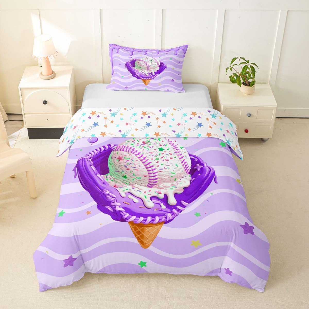 Erosebridal Baseball Duvet Cover Toddler Size