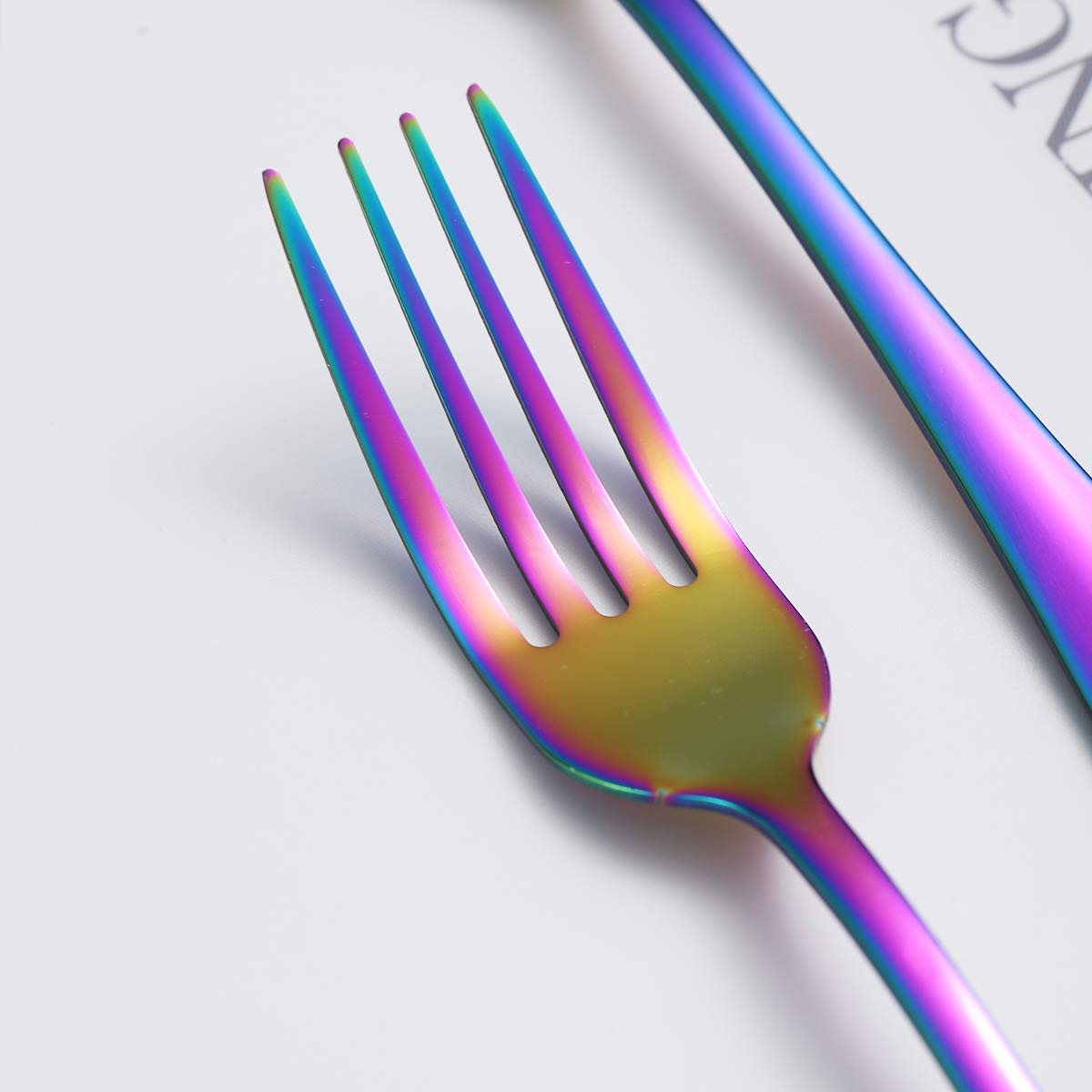 Rainbow Dinner Forks Set of 12, Berglander Stainless Steel Titanium Mutil-Color Plating Fork Set, Colorful Forks And Spoons Silverware, Table Forks Set Sturdy And Dishwasher Safe — Amazon image 7
