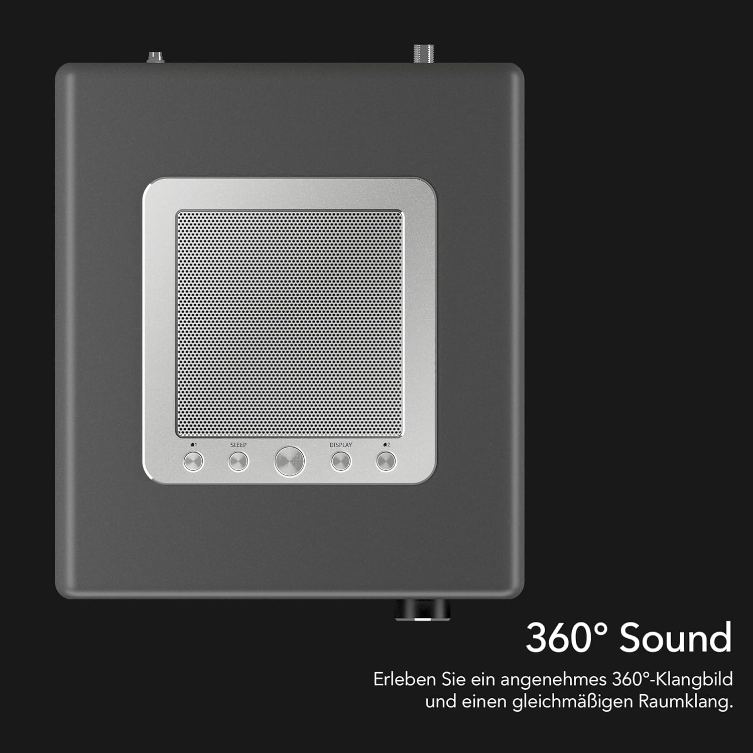 sonoro Elite Internetradio mit CD-Player (FM, DAB Plus, Podcasts, Spotify, Amazon Music, Deezer) Matt Graphit