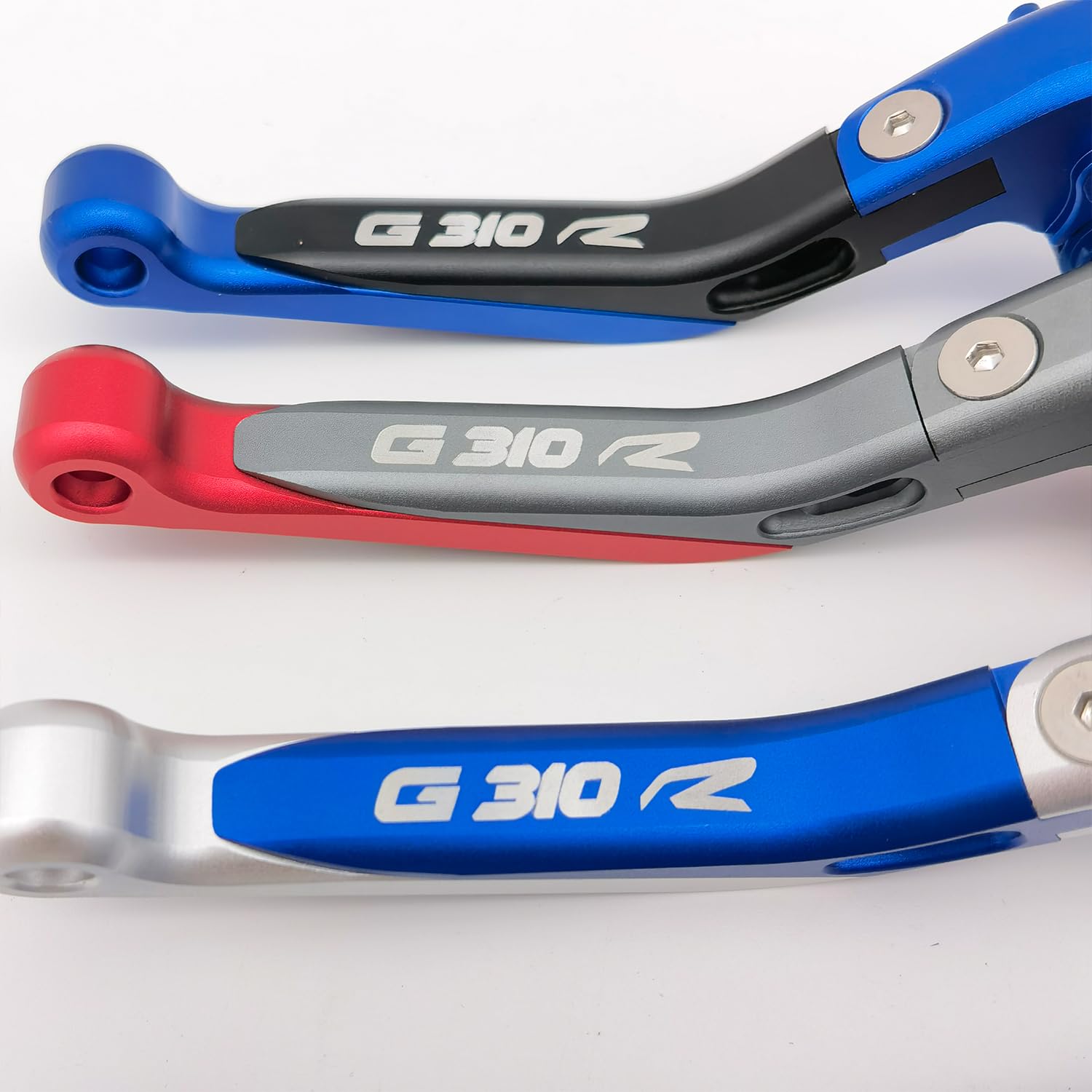 Leve freno e frizione pieghevoli compatibili con BMW G310R 2017-2023, maniglie regolabili ed estensibili (blu, nero, blu, G310R 2021-2023)