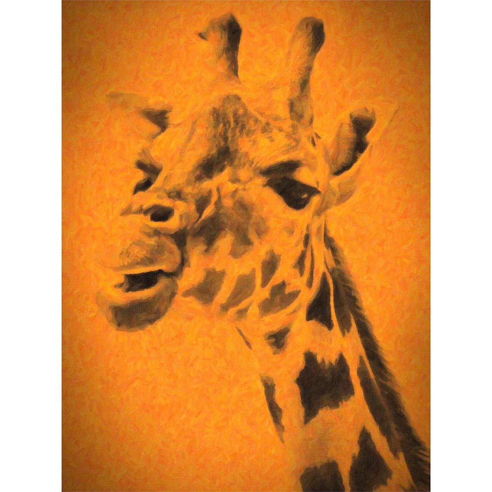 Wee Blue Coo Giraffe Head Illustration Art Print Poster Wall Decor 12X16 Inch