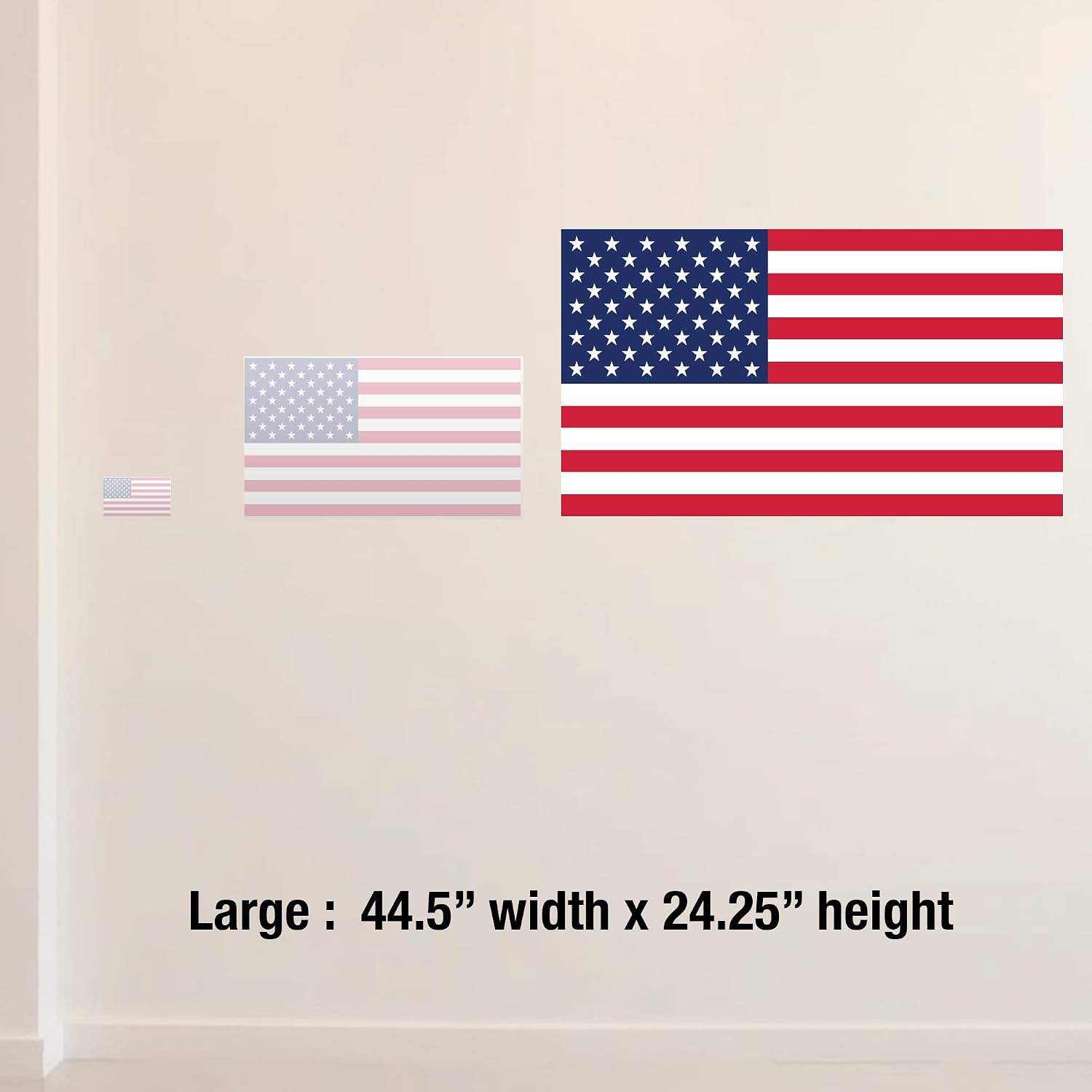 American Flag Decal 24x44in – Oversized USA Flag Sticker for Trucks, Trailers & Garage Doors – UV‑Resistant Vinyl, Easy Peel, Removable – Patriotic Decoration for July 4th & Year‑Round Use