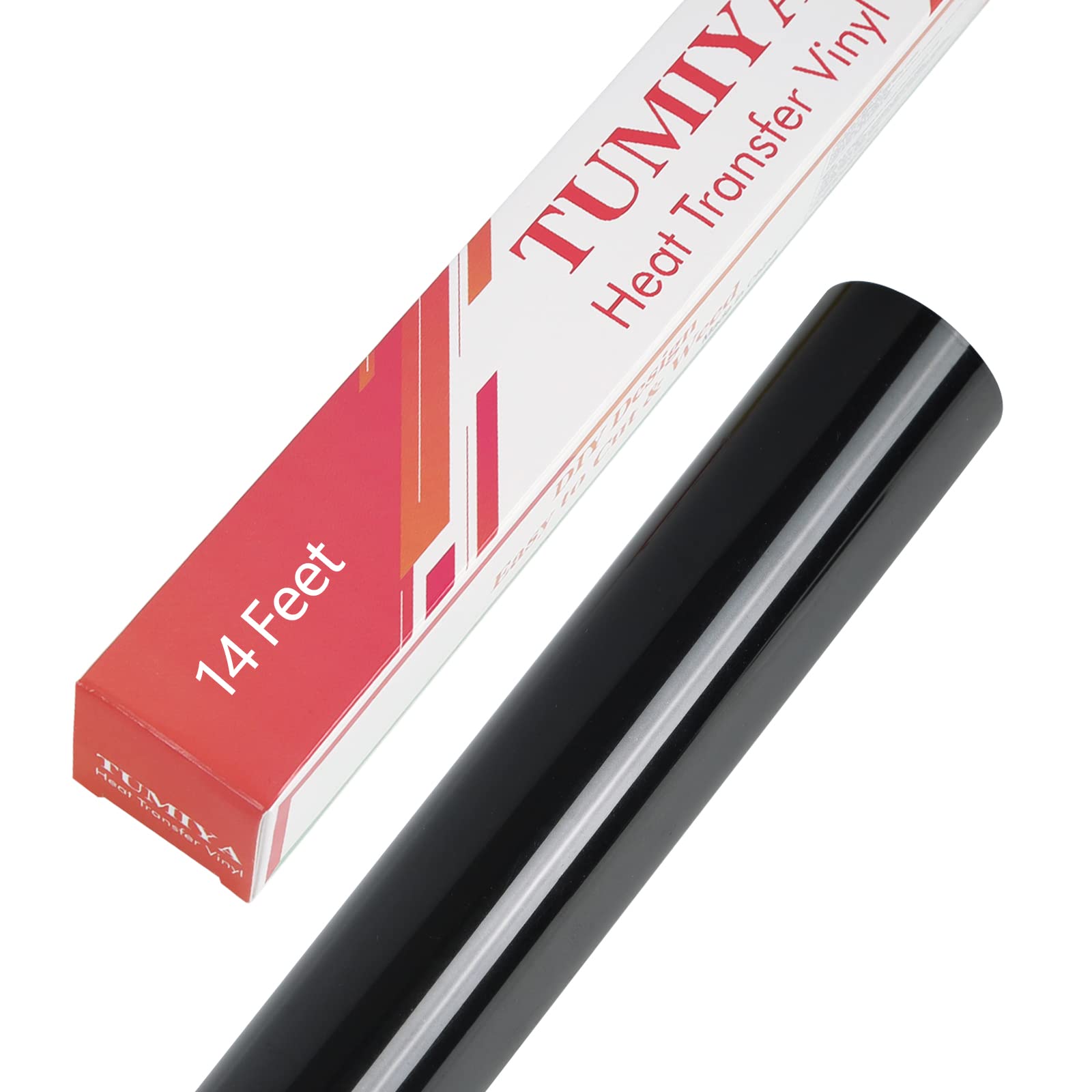 TUMIYA Rolka winylowa termotransferowa, 30 cm x 14 m, czarna, winylowa HTV, do T-shirtu, winylu, 4,3 m