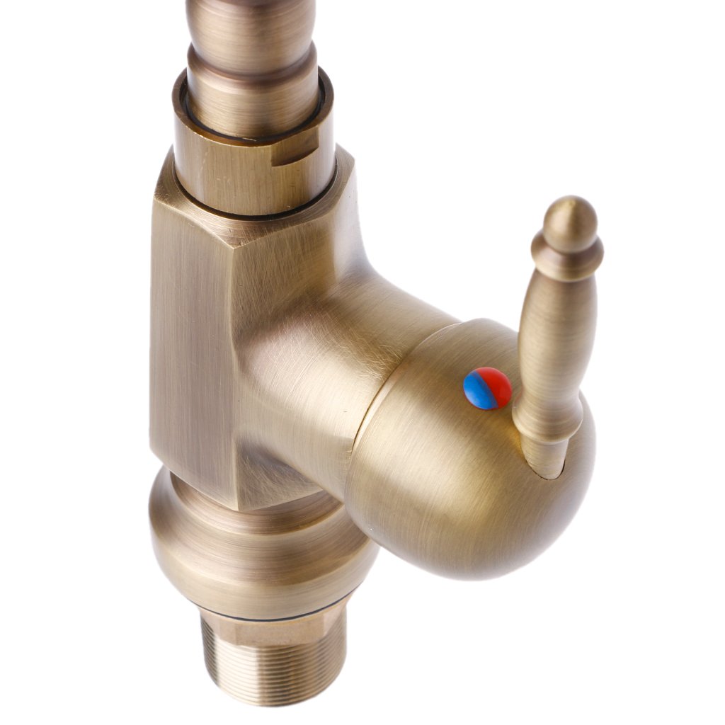 Lmprovement Antique Brass Kitchen Faucet 360 Swivel Bathroom Basin Sink Mixer