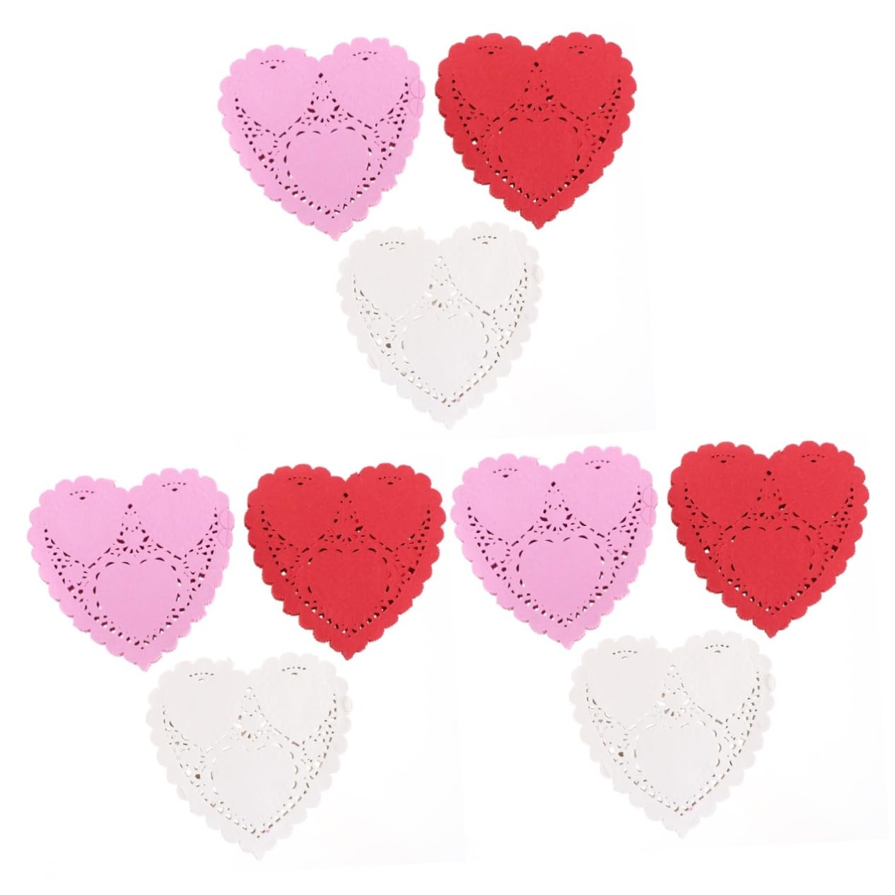 Cabilock 3 Sätze Papierauflage Hochzeitsdeko Weihnachtsdeko Tortendeko Firmung Funkeln Transparent Verpackungspapier Hochzeit Dekoration Deckchen in Liebesform Desktop-deckchen 300 Blatt*3